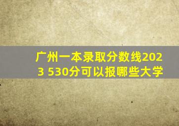 广州一本录取分数线2023 530分可以报哪些大学